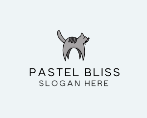 Gray Pet Cat logo design