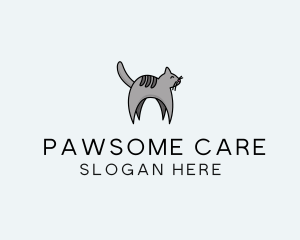 Gray Pet Cat logo design