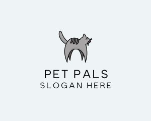 Gray Pet Cat logo design