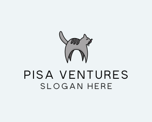 Gray Pet Cat logo design