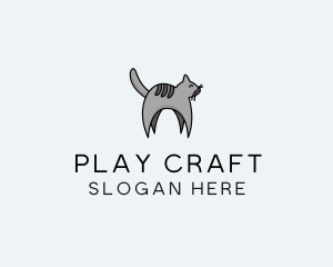 Gray Pet Cat logo design