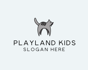 Gray Pet Cat logo design