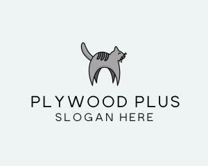 Gray Pet Cat logo design