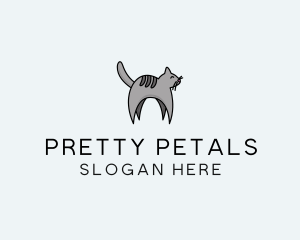 Gray Pet Cat logo design