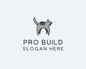 Gray Pet Cat logo design