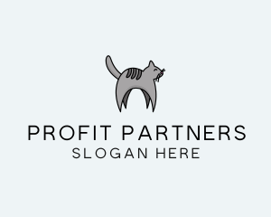 Gray Pet Cat logo design