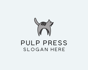 Gray Pet Cat logo design