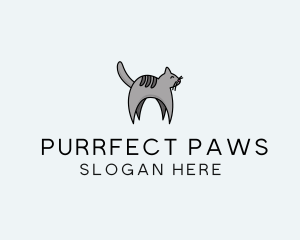 Cat - Gray Pet Cat logo design