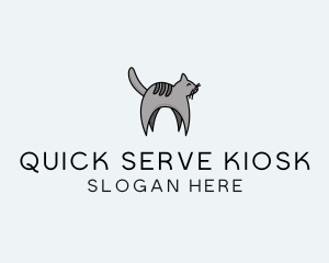 Gray Pet Cat logo design