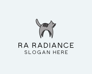 Gray Pet Cat logo design