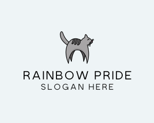 Gray Pet Cat logo design