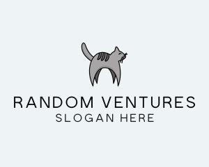 Gray Pet Cat logo design