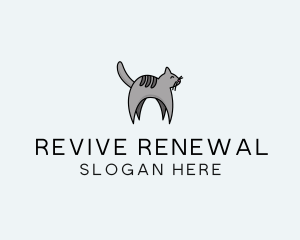 Gray Pet Cat logo design