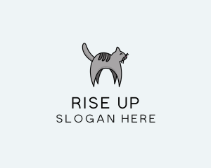 Gray Pet Cat logo design