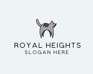 Gray Pet Cat logo design