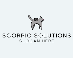 Gray Pet Cat logo design