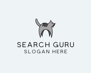 Gray Pet Cat logo design