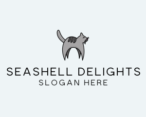 Gray Pet Cat logo design