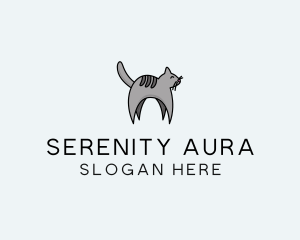 Gray Pet Cat logo design