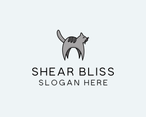 Gray Pet Cat logo design