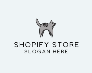 Gray Pet Cat logo design