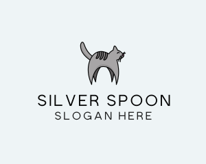 Gray Pet Cat logo design