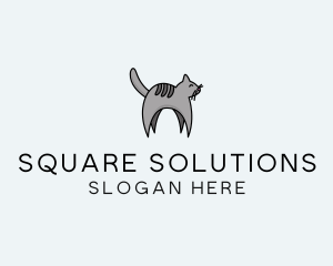 Gray Pet Cat logo design