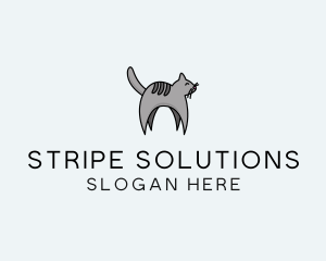 Gray Pet Cat logo design