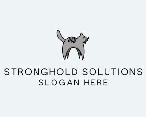 Gray Pet Cat logo design