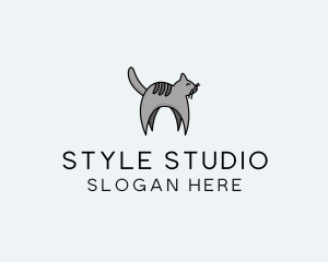 Gray Pet Cat logo design