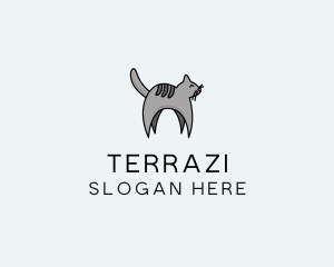 Gray Pet Cat logo design