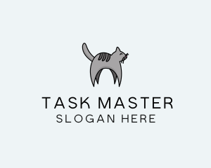 Gray Pet Cat logo design