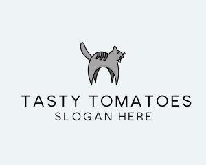 Gray Pet Cat logo design