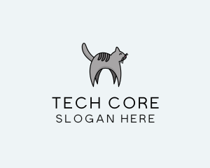 Gray Pet Cat logo design