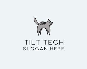 Gray Pet Cat logo design