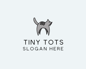 Gray Pet Cat logo design