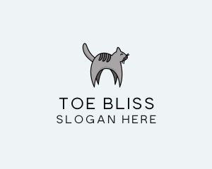 Gray Pet Cat logo design