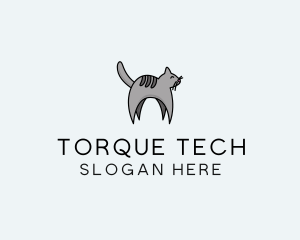 Gray Pet Cat logo design