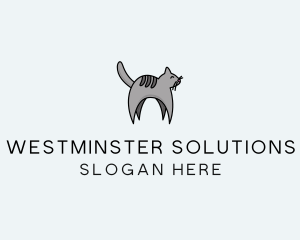 Gray Pet Cat logo design