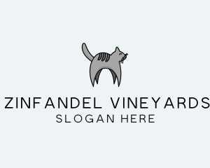 Gray Pet Cat logo design