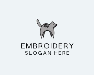 Gray Pet Cat logo design