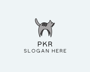 Gray Pet Cat logo design