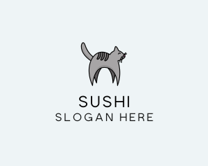 Gray Pet Cat logo design