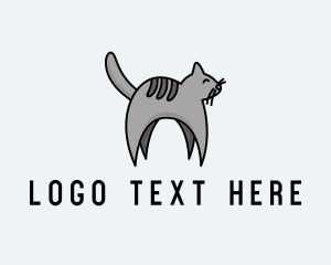 Adorable - Gray Pet Cat logo design