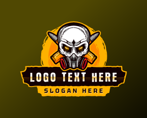 Biohazard - Skull Mask Bullet logo design