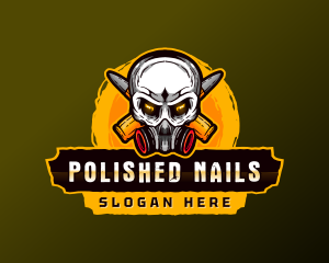 Skull Mask Bullet logo design