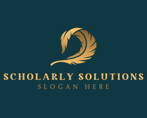 Scholar - Journalism Quill Feather logo design