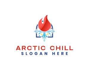 HVAC Heat Cold logo design