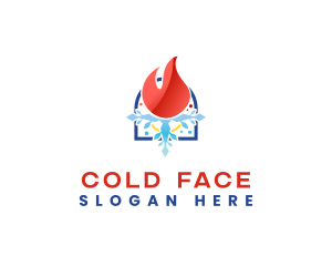 HVAC Heat Cold logo design