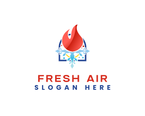 HVAC Heat Cold logo design